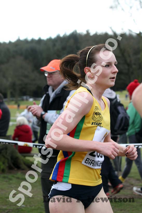 Sarah McDonald in the Under-20 Women, McCain Inter Counties Cross Country, Cofton Park, Birmingham.